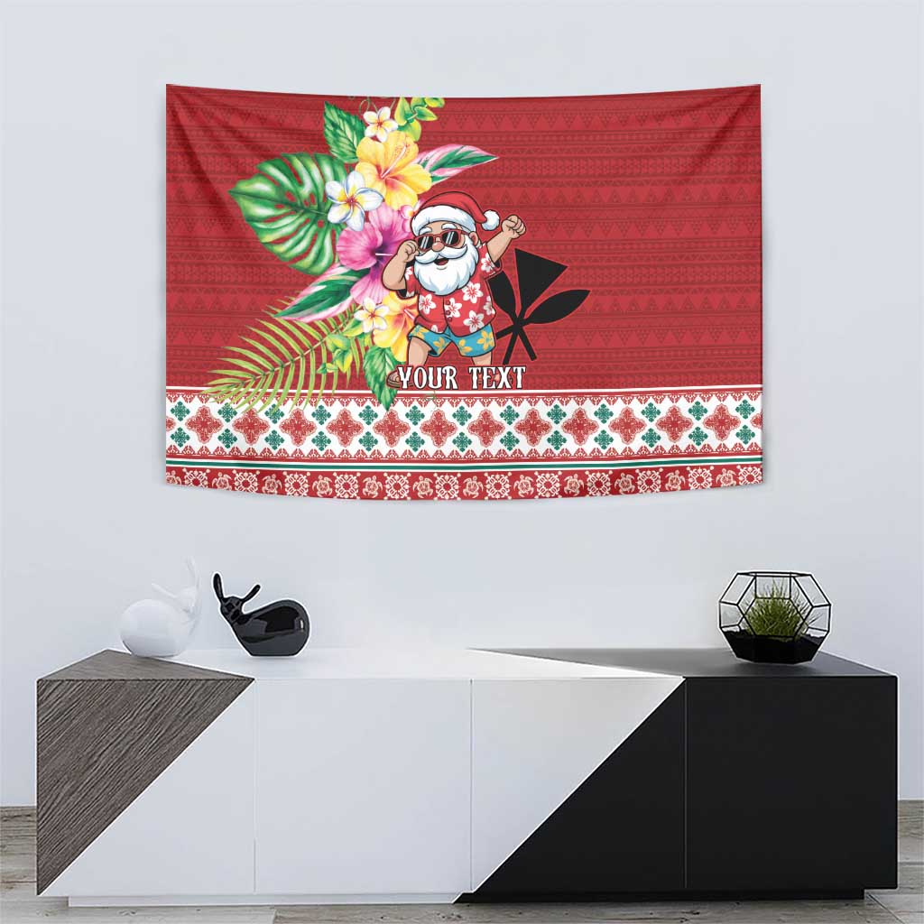 Santa Surf Mele Kalikimaka Personalized Tapestry Aloha Tropical Christmas Vibes - Polynesian Pride
