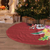 Santa Surf Mele Kalikimaka Personalized Tree Skirt Aloha Tropical Christmas Vibes LT9 - Polynesian Pride
