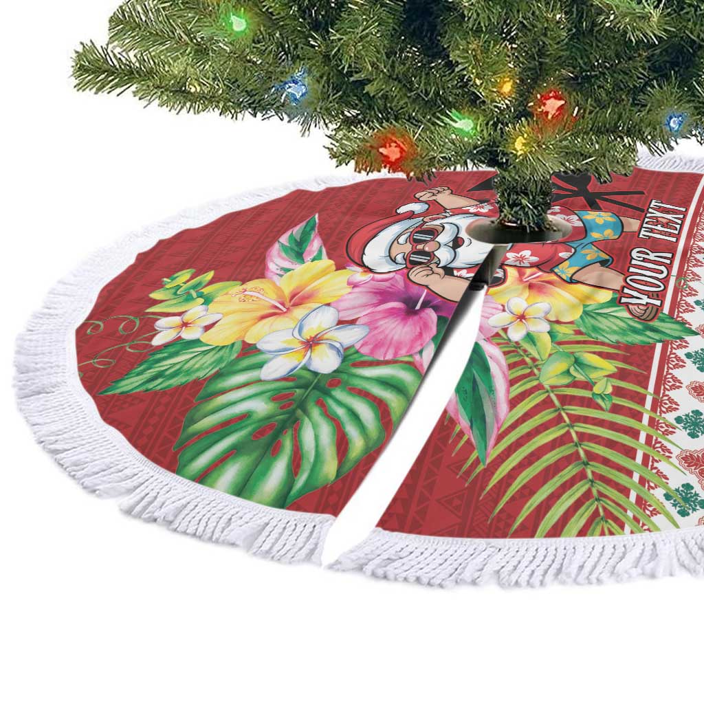 Santa Surf Mele Kalikimaka Personalized Tree Skirt Aloha Tropical Christmas Vibes LT9 - Polynesian Pride