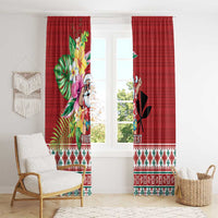 Santa Surf Mele Kalikimaka Personalized Window Curtain Aloha Tropical Christmas Vibes - Polynesian Pride