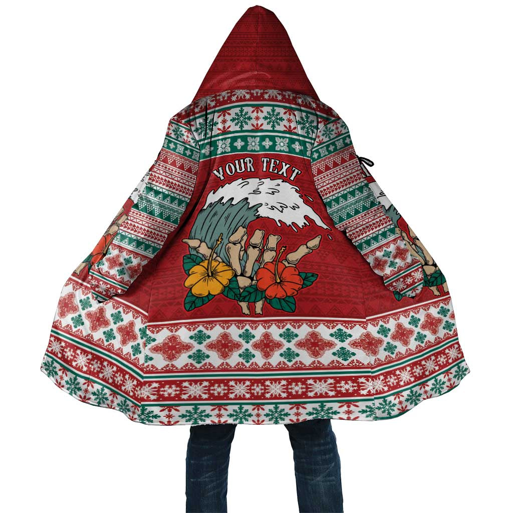 Shaka Sign Skull Mele Kalikimaka Personalized Cloak Hawaiian Quilt Pattern - Polynesian Pride