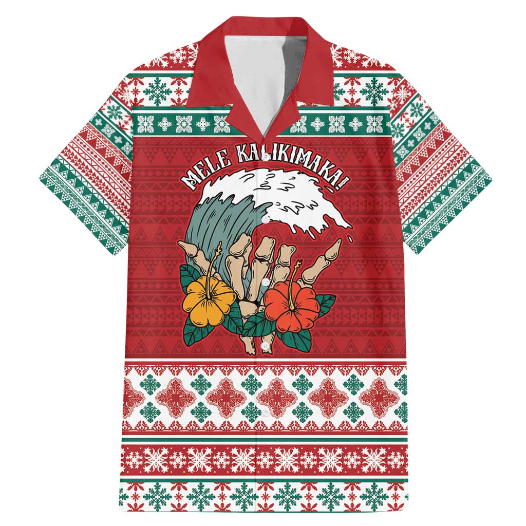 Shaka Sign Skull Mele Kalikimaka Personalized Family Matching Mermaid Dress and Hawaiian Shirt Hawaiian Quilt Pattern - Polynesian Pride