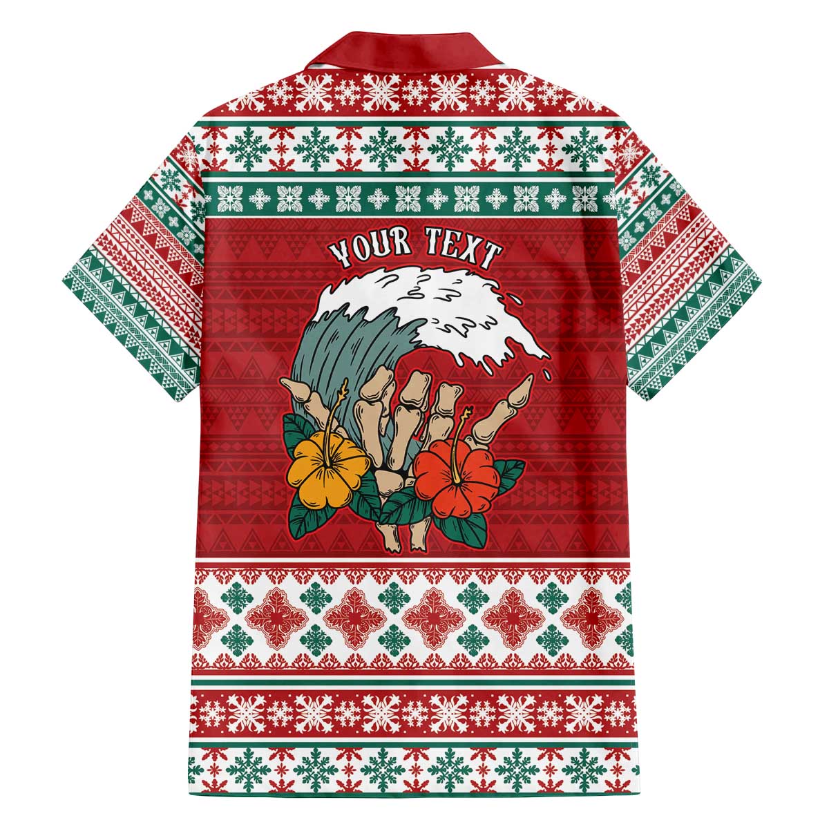 Shaka Sign Skull Mele Kalikimaka Personalized Family Matching Off The Shoulder Long Sleeve Dress and Hawaiian Shirt Hawaiian Quilt Pattern - Polynesian Pride
