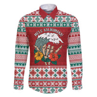 Shaka Sign Skull Mele Kalikimaka Personalized Family Matching Off Shoulder Maxi Dress and Hawaiian Shirt Hawaiian Quilt Pattern - Polynesian Pride