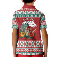 Shaka Sign Skull Mele Kalikimaka Personalized Kid Polo Shirt Hawaiian Quilt Pattern - Polynesian Pride