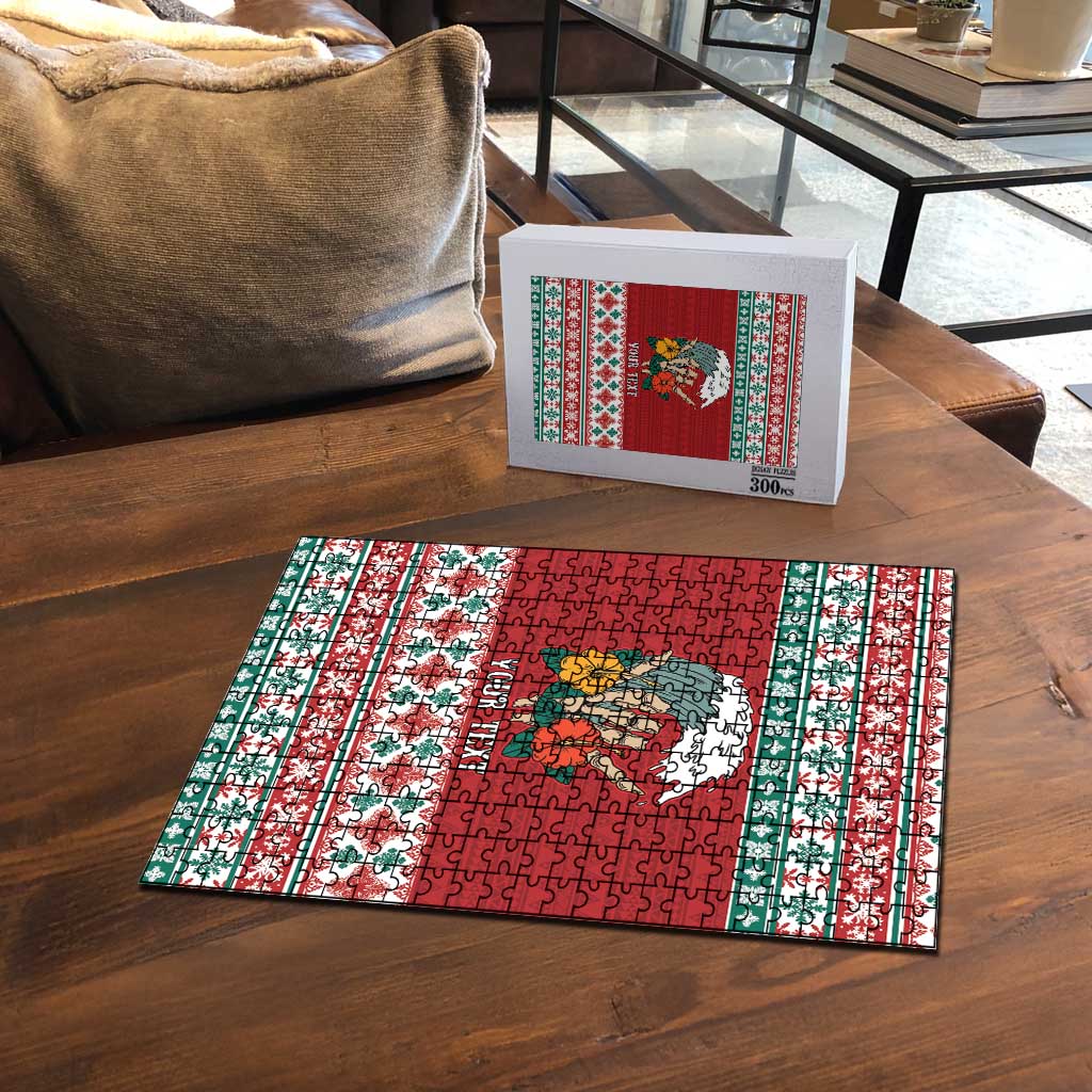 Shaka Sign Skull Mele Kalikimaka Personalized Puzzle Hawaiian Quilt Pattern - Polynesian Pride