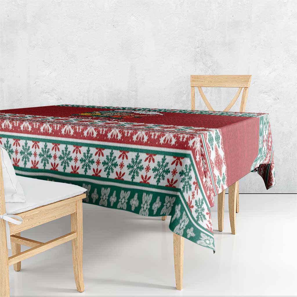 Shaka Sign Skull Mele Kalikimaka Personalized Tablecloth Hawaiian Quilt Pattern - Polynesian Pride
