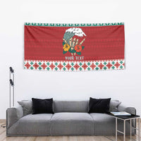 Shaka Sign Skull Mele Kalikimaka Personalized Tapestry Hawaiian Quilt Pattern - Polynesian Pride