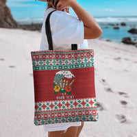 Shaka Sign Skull Mele Kalikimaka Personalized Tote Bag Hawaiian Quilt Pattern - Polynesian Pride