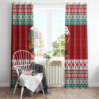 Shaka Sign Skull Mele Kalikimaka Personalized Window Curtain Hawaiian Quilt Pattern - Polynesian Pride