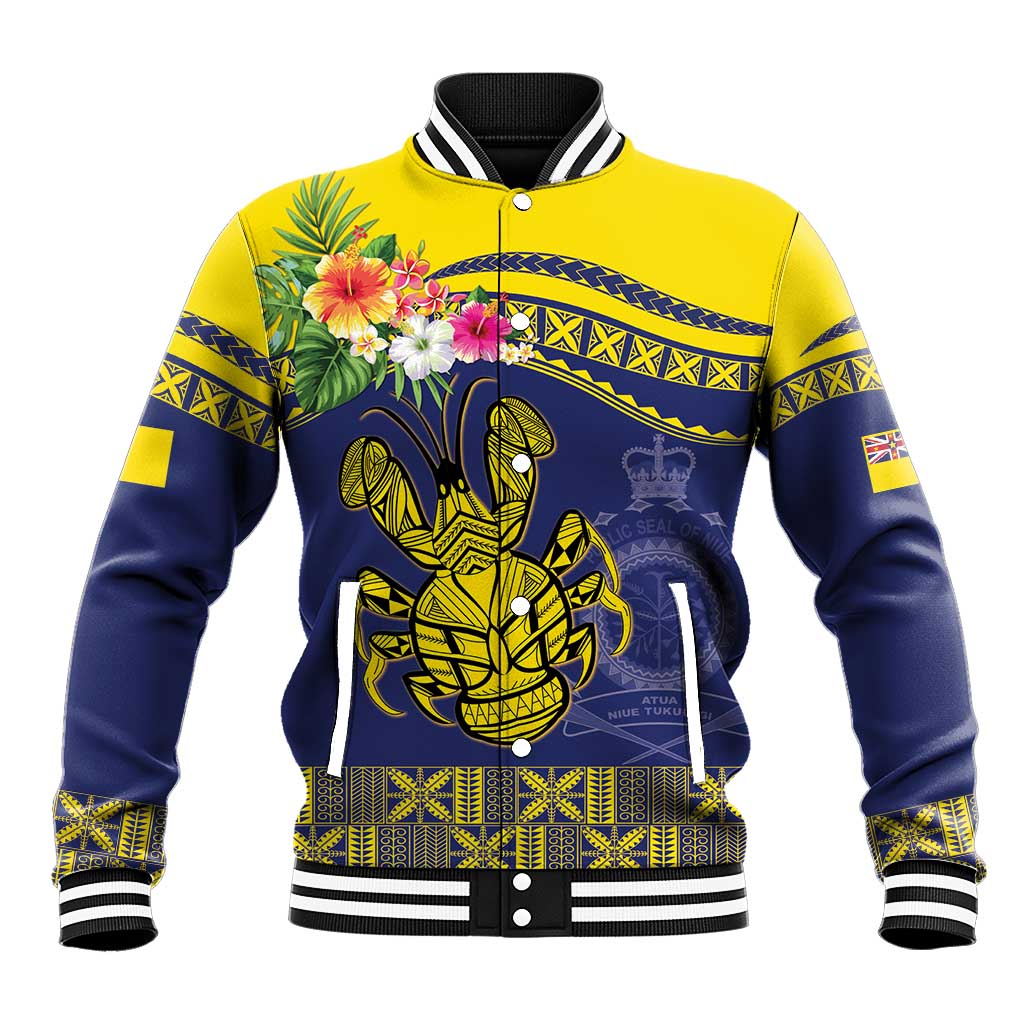 Niue Coconut Crab Baseball Jacket Rock of Polynesia LT9 Unisex Gold - Polynesian Pride