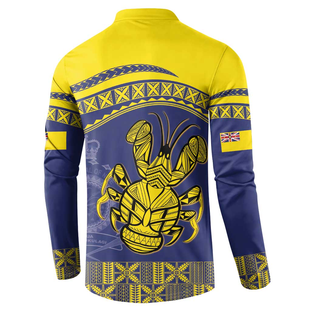 Niue Coconut Crab Button Sweatshirt Rock of Polynesia LT9 - Polynesian Pride