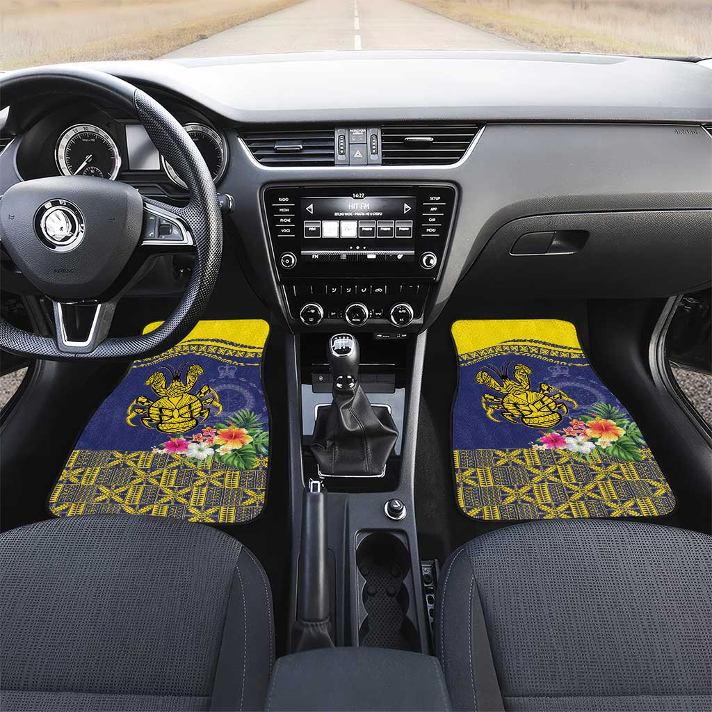 Niue Coconut Crab Car Mats Rock of Polynesia LT9 Set 2pcs - Front Gold - Polynesian Pride