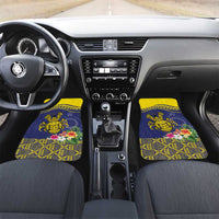 Niue Coconut Crab Car Mats Rock of Polynesia LT9 Set 2pcs - Front Gold - Polynesian Pride