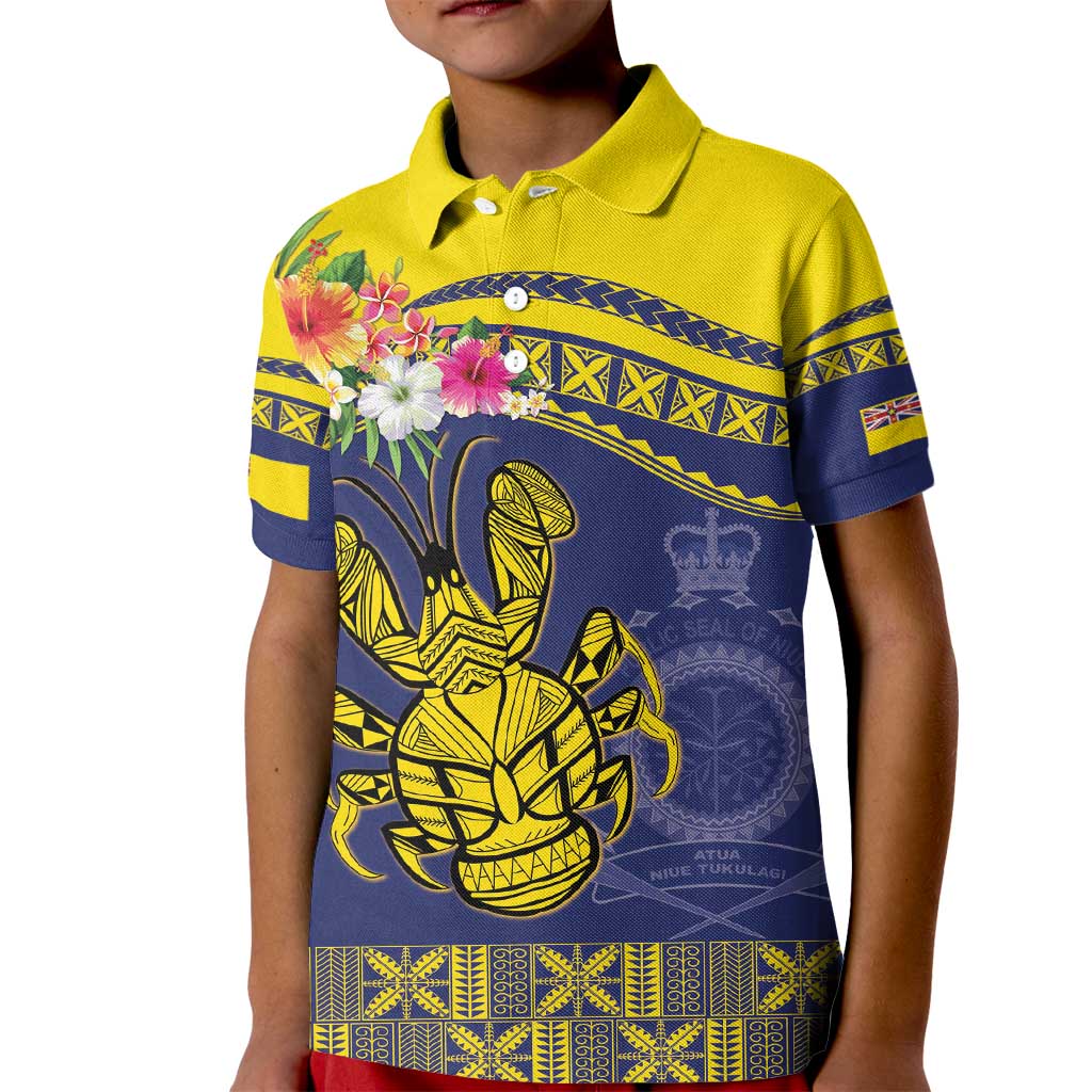 Niue Coconut Crab Kid Polo Shirt Rock of Polynesia