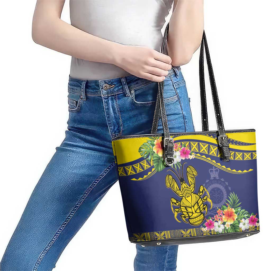 Niue Coconut Crab Leather Tote Bag Rock of Polynesia LT9 - Polynesian Pride