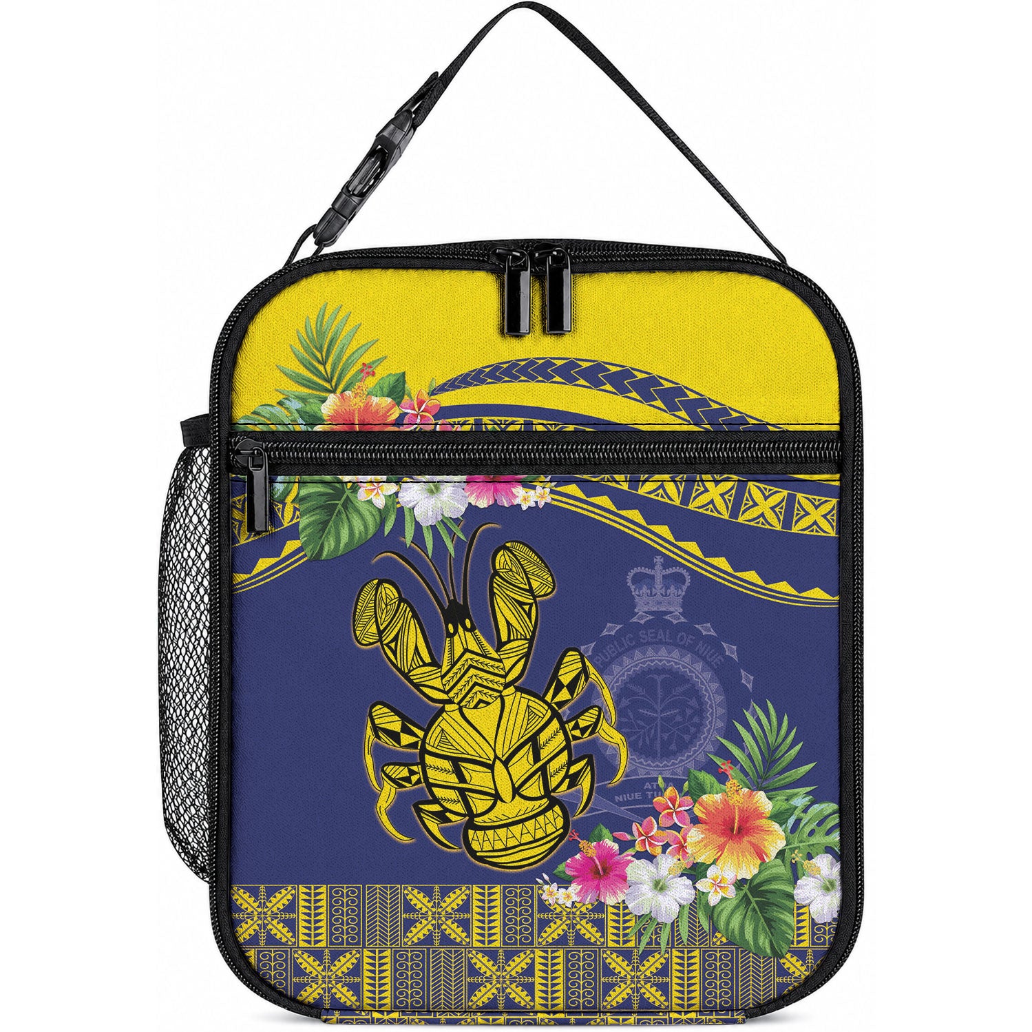 Niue Coconut Crab Lunch Bag Rock of Polynesia LT9 10.2 × 8.3 × 4.3 inch Gold - Polynesian Pride