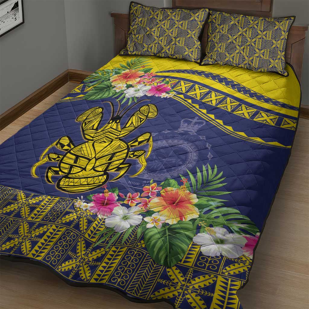 Niue Coconut Crab Quilt Bed Set Rock of Polynesia LT9 - Polynesian Pride