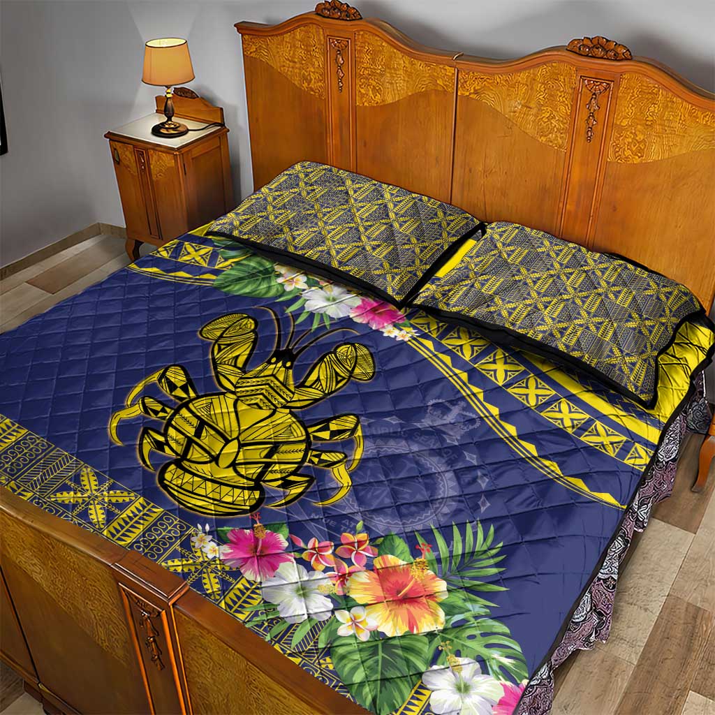 Niue Coconut Crab Quilt Bed Set Rock of Polynesia LT9 - Polynesian Pride