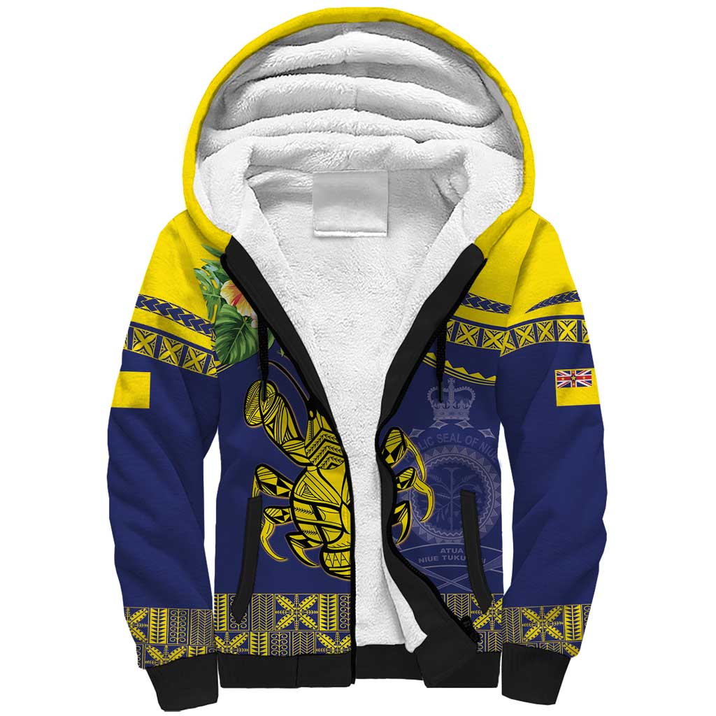 Niue Coconut Crab Sherpa Hoodie Rock of Polynesia LT9 Unisex Gold - Polynesian Pride