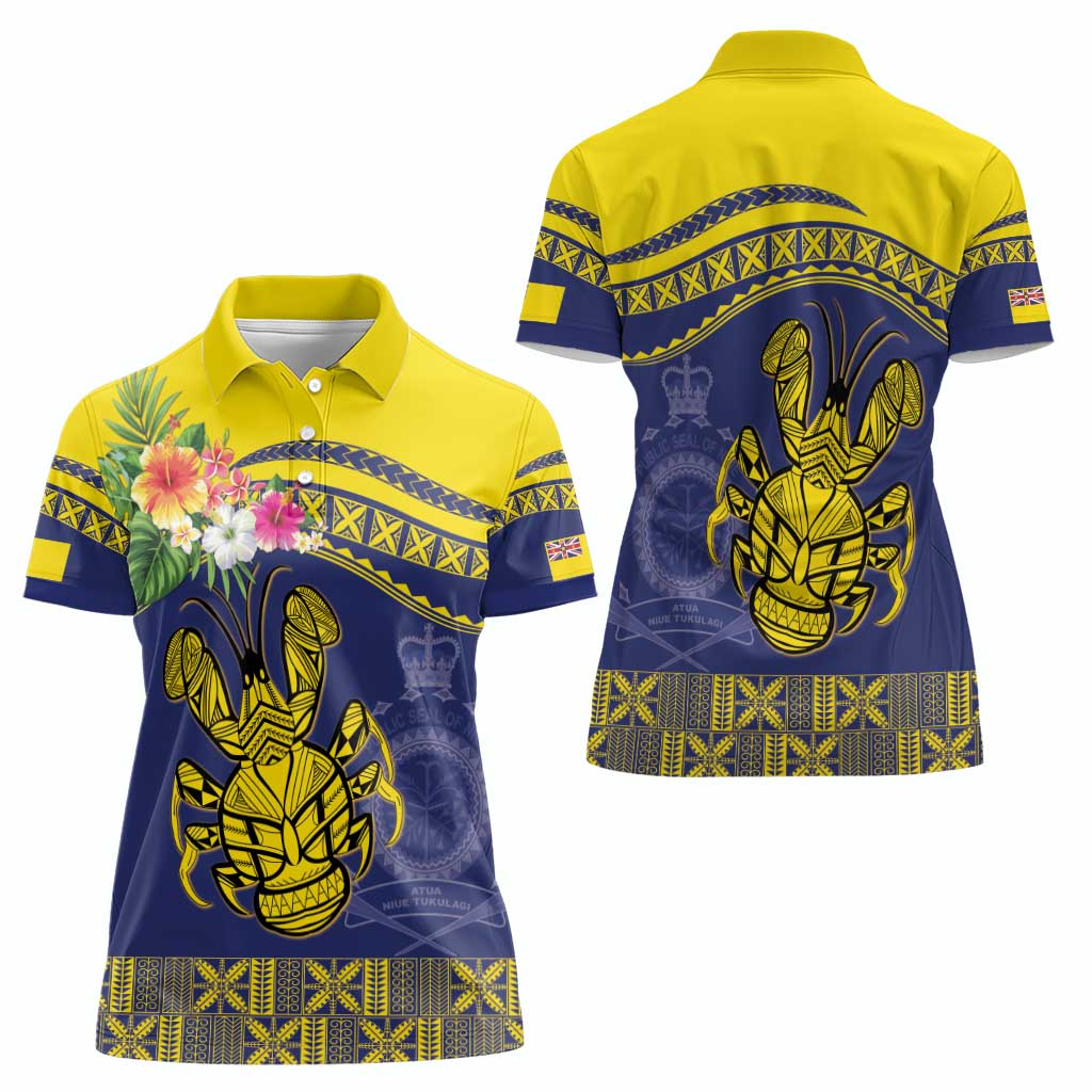 Niue Coconut Crab Women Polo Shirt Rock of Polynesia
