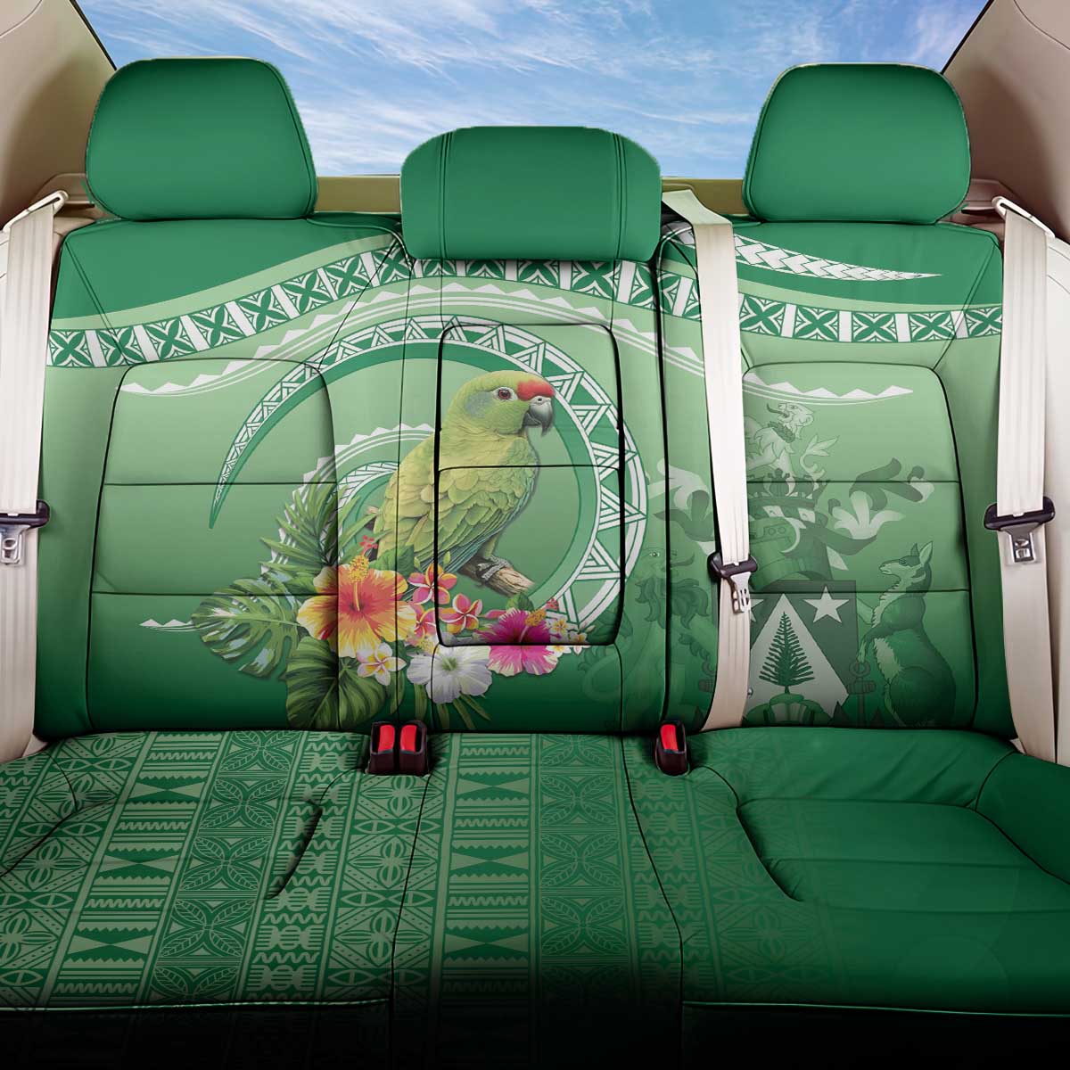 Norfolk Parakeet Tropical Back Car Seat Cover Norfolk Island Tribal Pattern