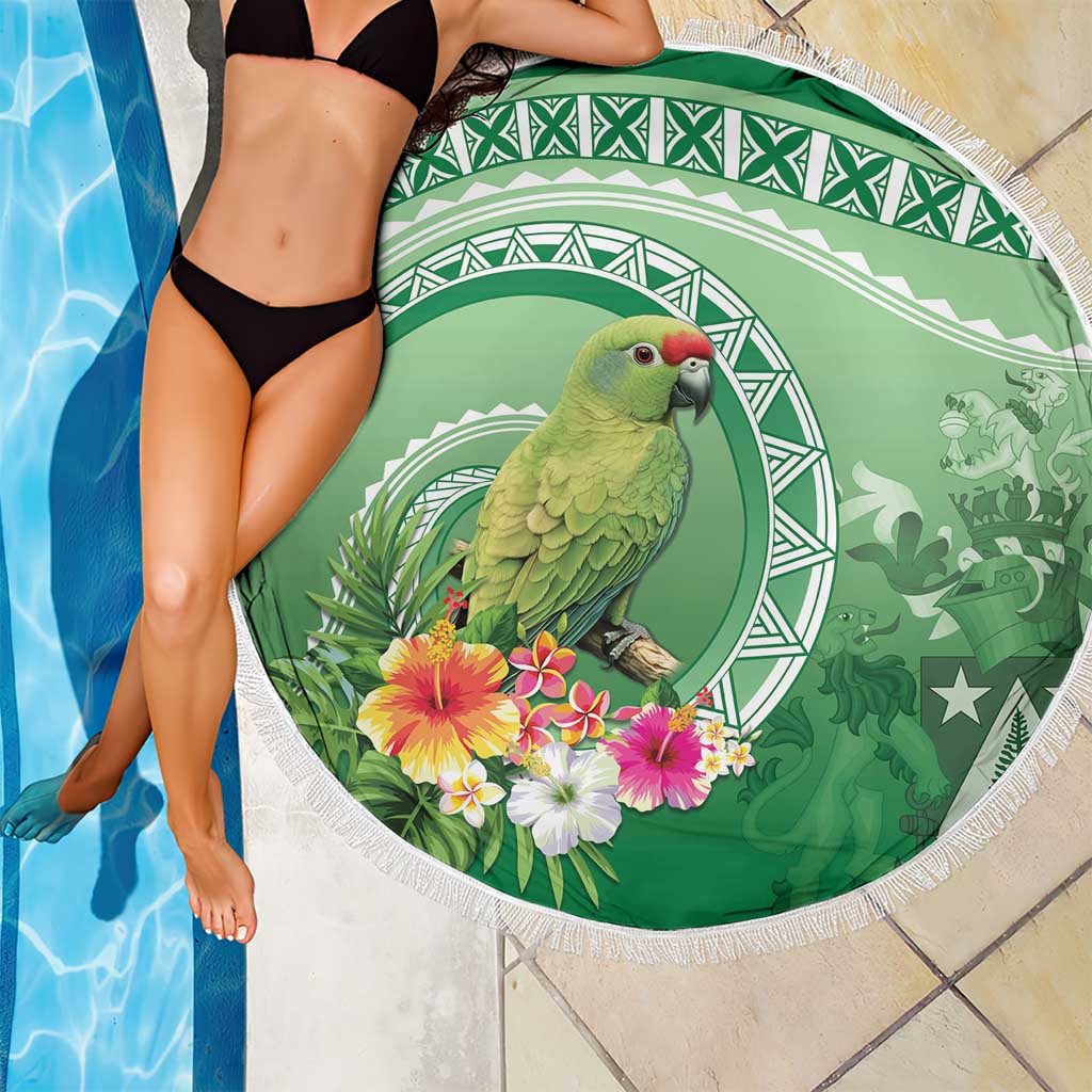 Norfolk Parakeet Tropical Beach Blanket Norfolk Island Tribal Pattern