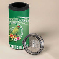 Norfolk Parakeet Tropical 4 in 1 Can Cooler Tumbler Norfolk Island Tribal Pattern