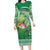 Norfolk Parakeet Tropical Family Matching Long Sleeve Bodycon Dress and Hawaiian Shirt Norfolk Island Tribal Pattern