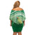 Norfolk Parakeet Tropical Family Matching Off Shoulder Short Dress and Hawaiian Shirt Norfolk Island Tribal Pattern