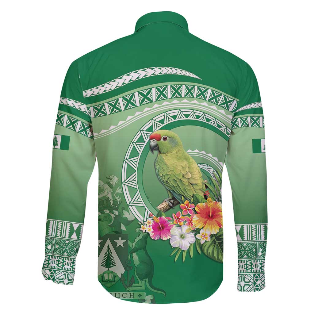Norfolk Parakeet Tropical Family Matching Puletasi and Hawaiian Shirt Norfolk Island Tribal Pattern