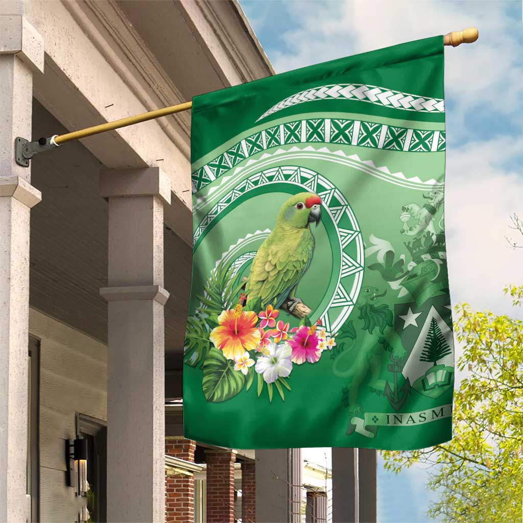 Norfolk Parakeet Tropical Garden Flag Norfolk Island Tribal Pattern