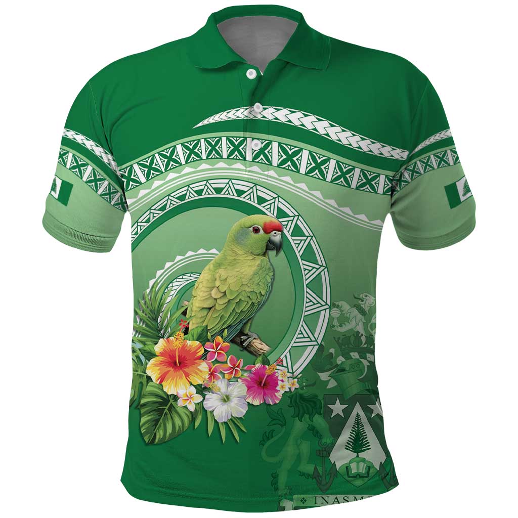 Norfolk Parakeet Tropical Polo Shirt Norfolk Island Tribal Pattern