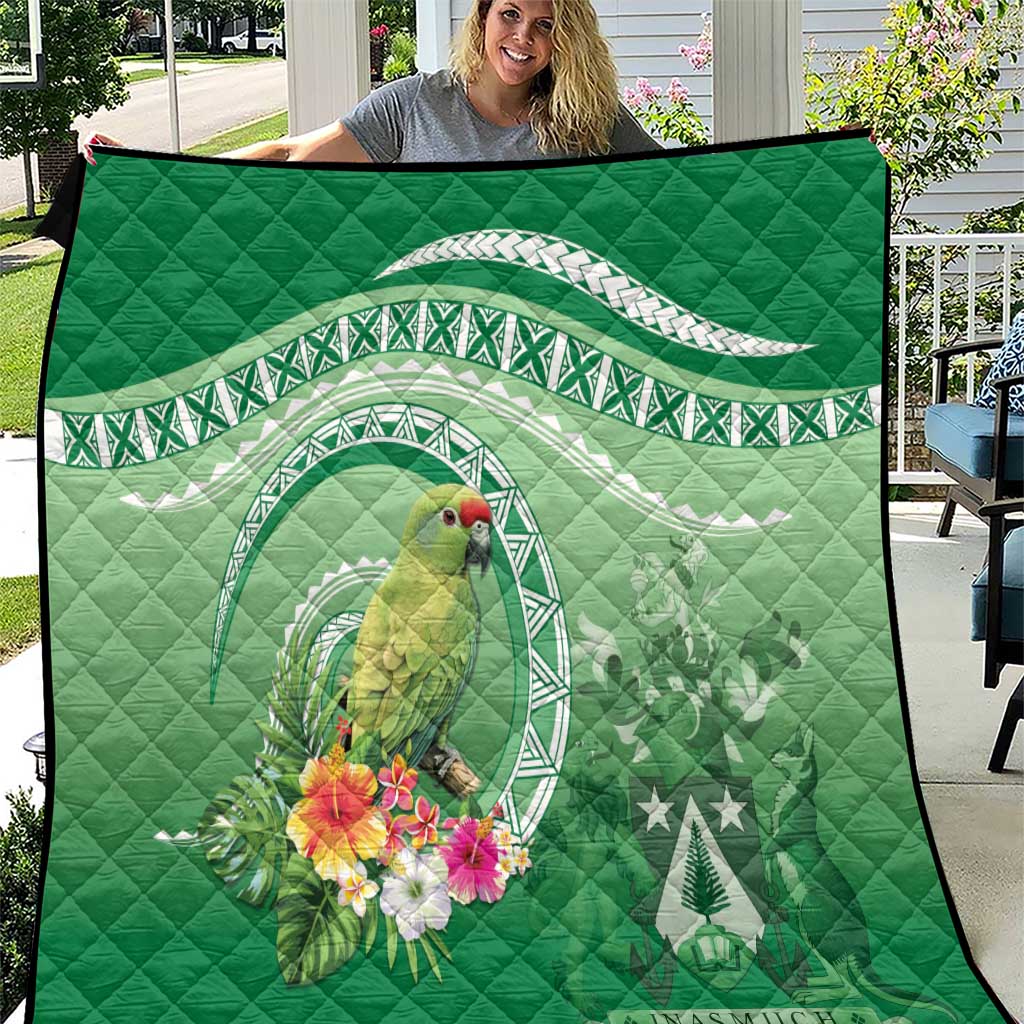 Norfolk Parakeet Tropical Quilt Norfolk Island Tribal Pattern