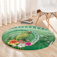 Norfolk Parakeet Tropical Round Carpet Norfolk Island Tribal Pattern