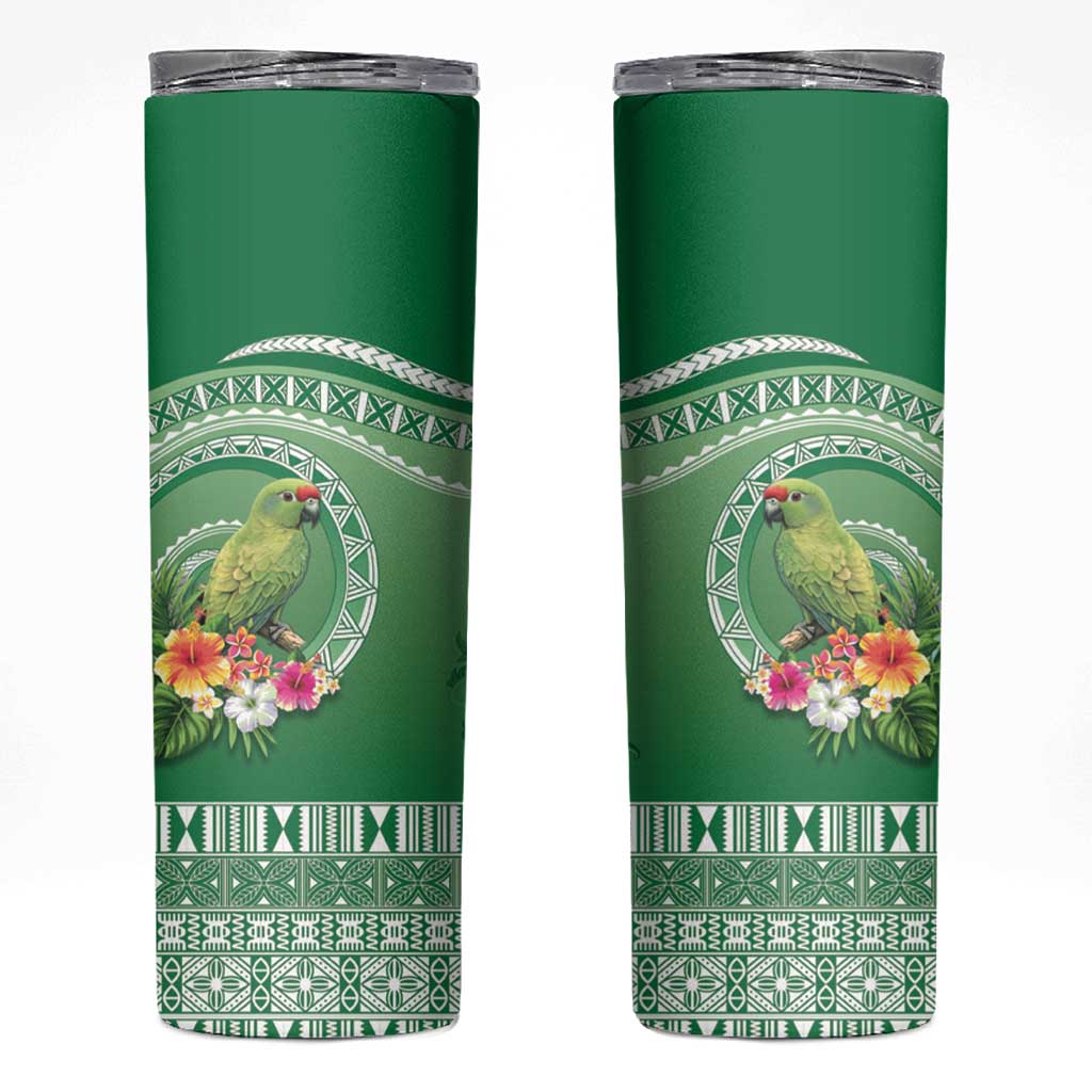 Norfolk Parakeet Tropical Skinny Tumbler Norfolk Island Tribal Pattern