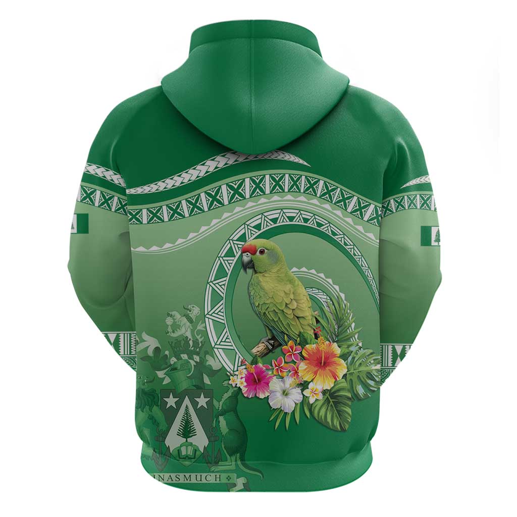 Norfolk Parakeet Tropical Zip Hoodie Norfolk Island Tribal Pattern