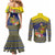 Monuina e Kilisimasi Niue Christmas Couples Matching Mermaid Dress and Long Sleeve Button Shirt Niuean Tribal Pattern