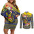 Monuina e Kilisimasi Niue Christmas Couples Matching Off Shoulder Short Dress and Long Sleeve Button Shirt Niuean Tribal Pattern