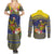 Monuina e Kilisimasi Niue Christmas Couples Matching Summer Maxi Dress and Long Sleeve Button Shirt Niuean Tribal Pattern