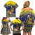 Monuina e Kilisimasi Niue Christmas Family Matching Off Shoulder Short Dress and Hawaiian Shirt Niuean Tribal Pattern