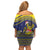 Monuina e Kilisimasi Niue Christmas Family Matching Off Shoulder Short Dress and Hawaiian Shirt Niuean Tribal Pattern