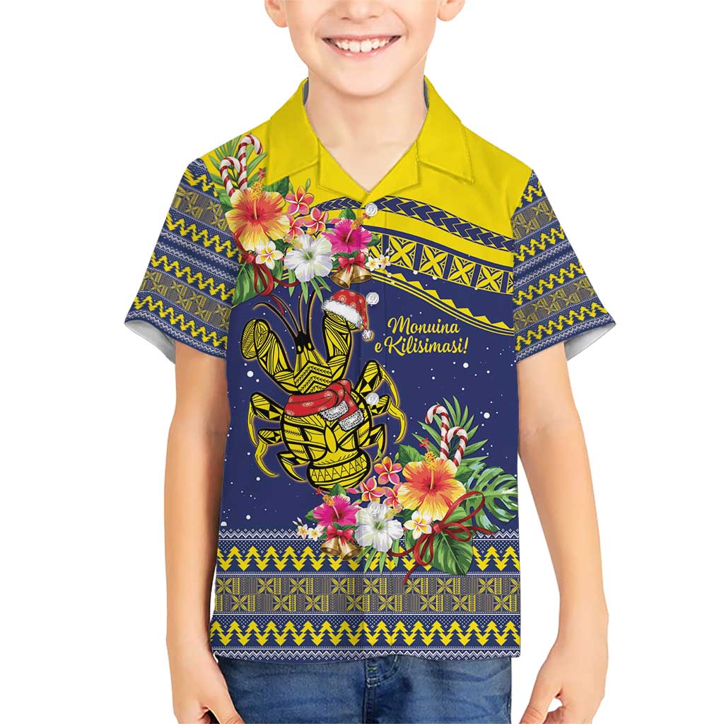 Monuina e Kilisimasi Niue Christmas Kid Hawaiian Shirt Niuean Tribal Pattern