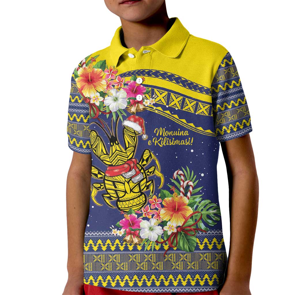 Monuina e Kilisimasi Niue Christmas Kid Polo Shirt Niuean Tribal Pattern