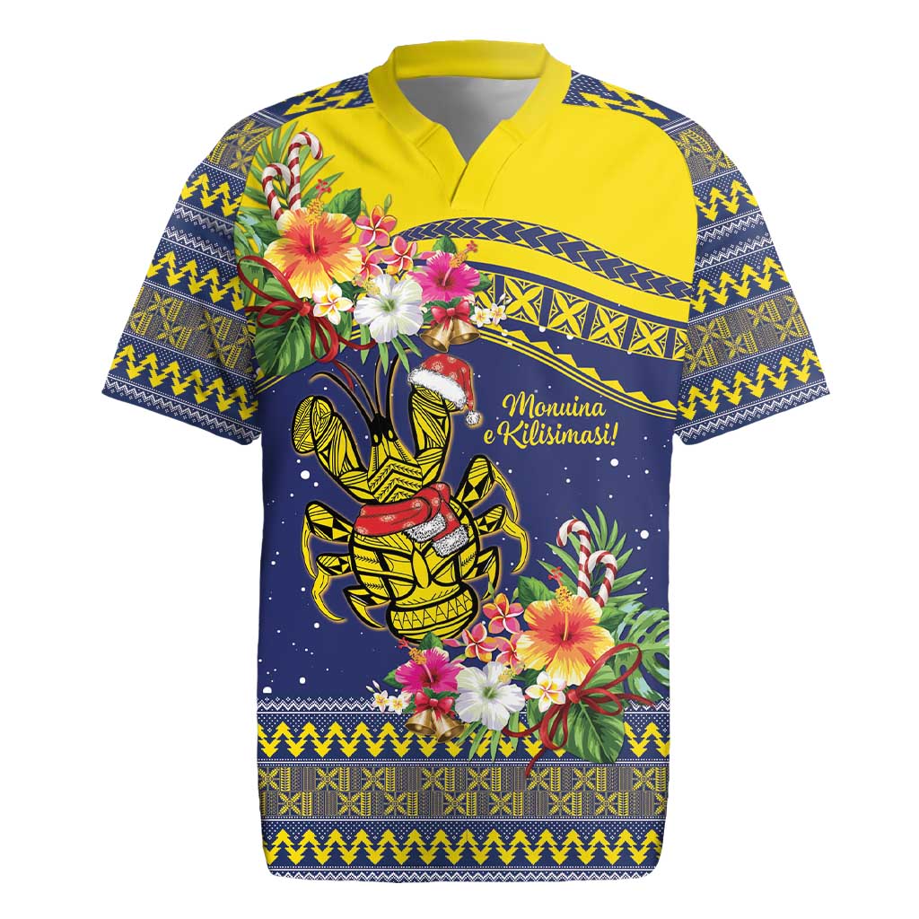 Monuina e Kilisimasi Niue Christmas Rugby Jersey Niuean Tribal Pattern LT9 Gold - Polynesian Pride