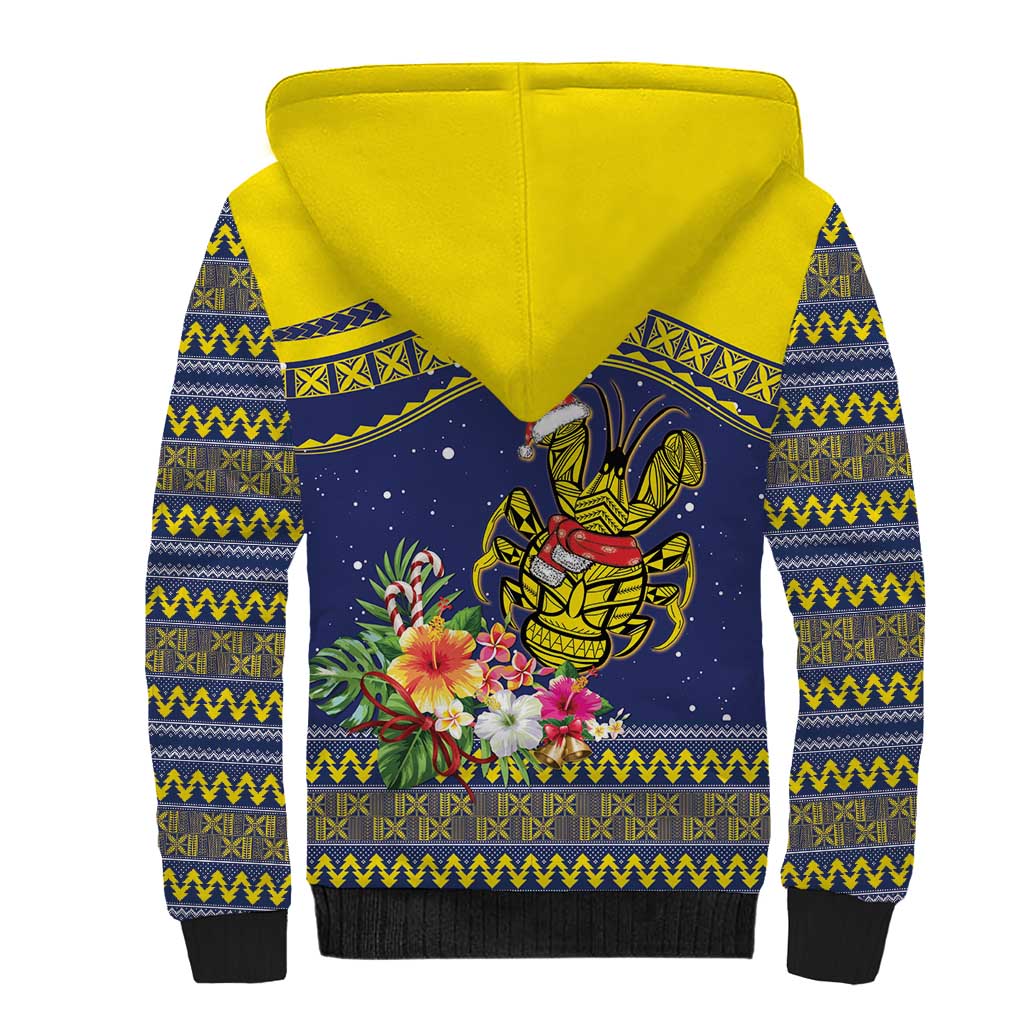 Monuina e Kilisimasi Niue Christmas Sherpa Hoodie Niuean Tribal Pattern LT9 - Polynesian Pride