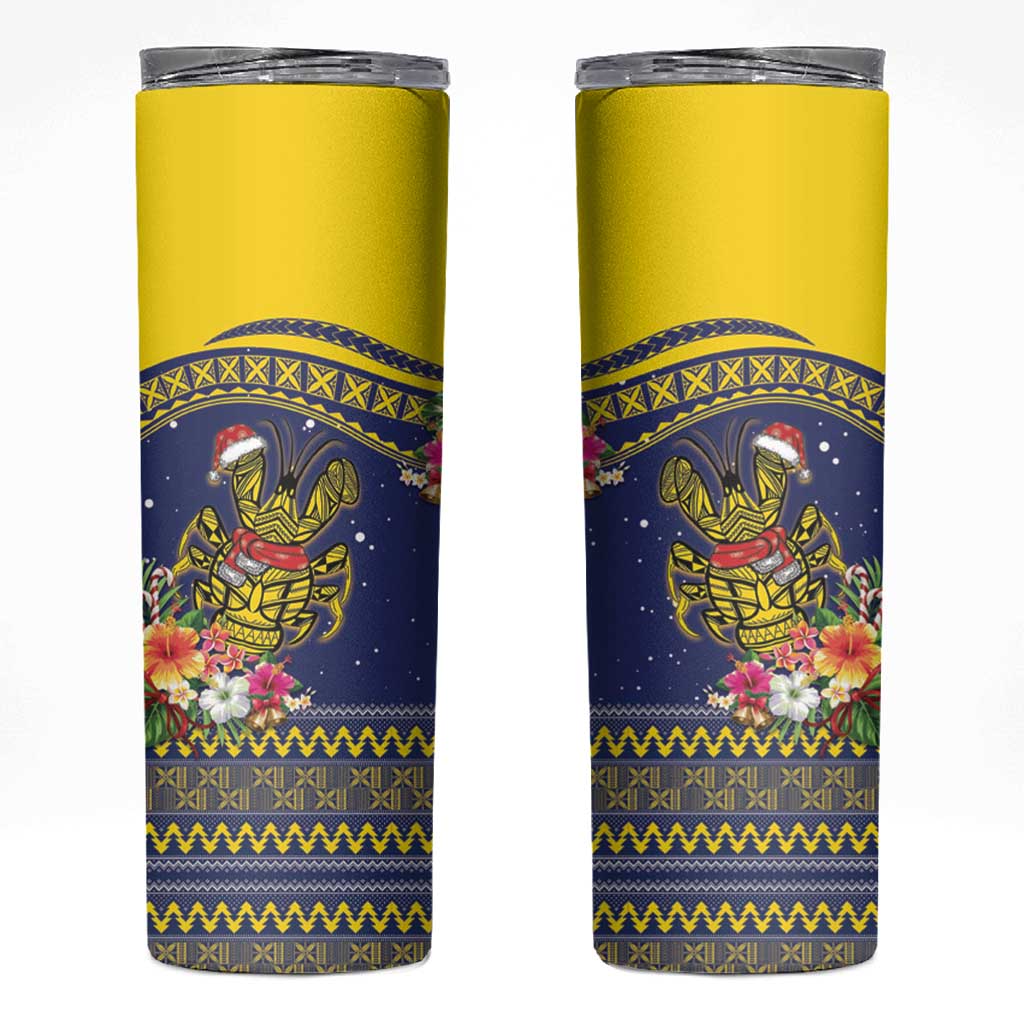 Monuina e Kilisimasi Niue Christmas Skinny Tumbler Niuean Tribal Pattern