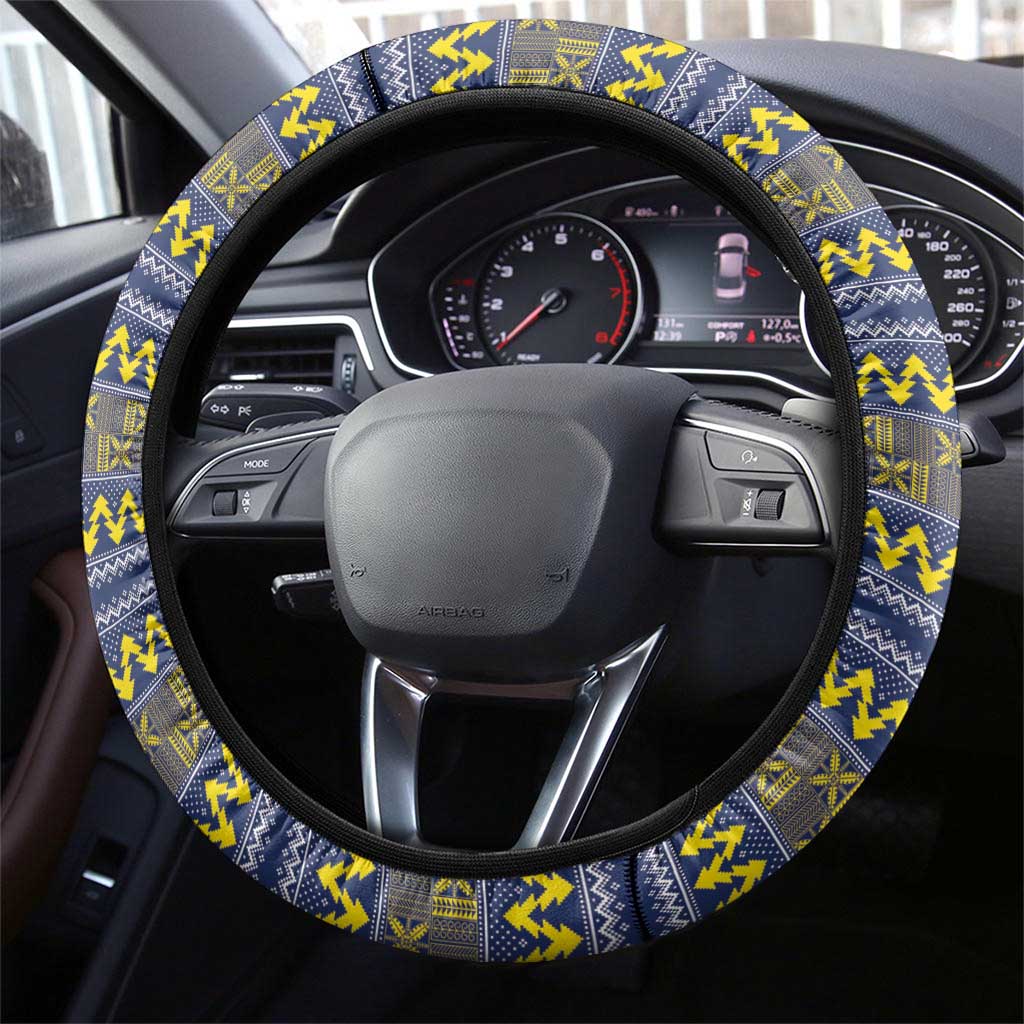 Monuina e Kilisimasi Niue Christmas Steering Wheel Cover Niuean Tribal Pattern LT9 - Polynesian Pride