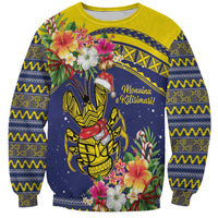 Monuina e Kilisimasi Niue Christmas Sweatshirt Niuean Tribal Pattern LT9 Unisex Gold - Polynesian Pride