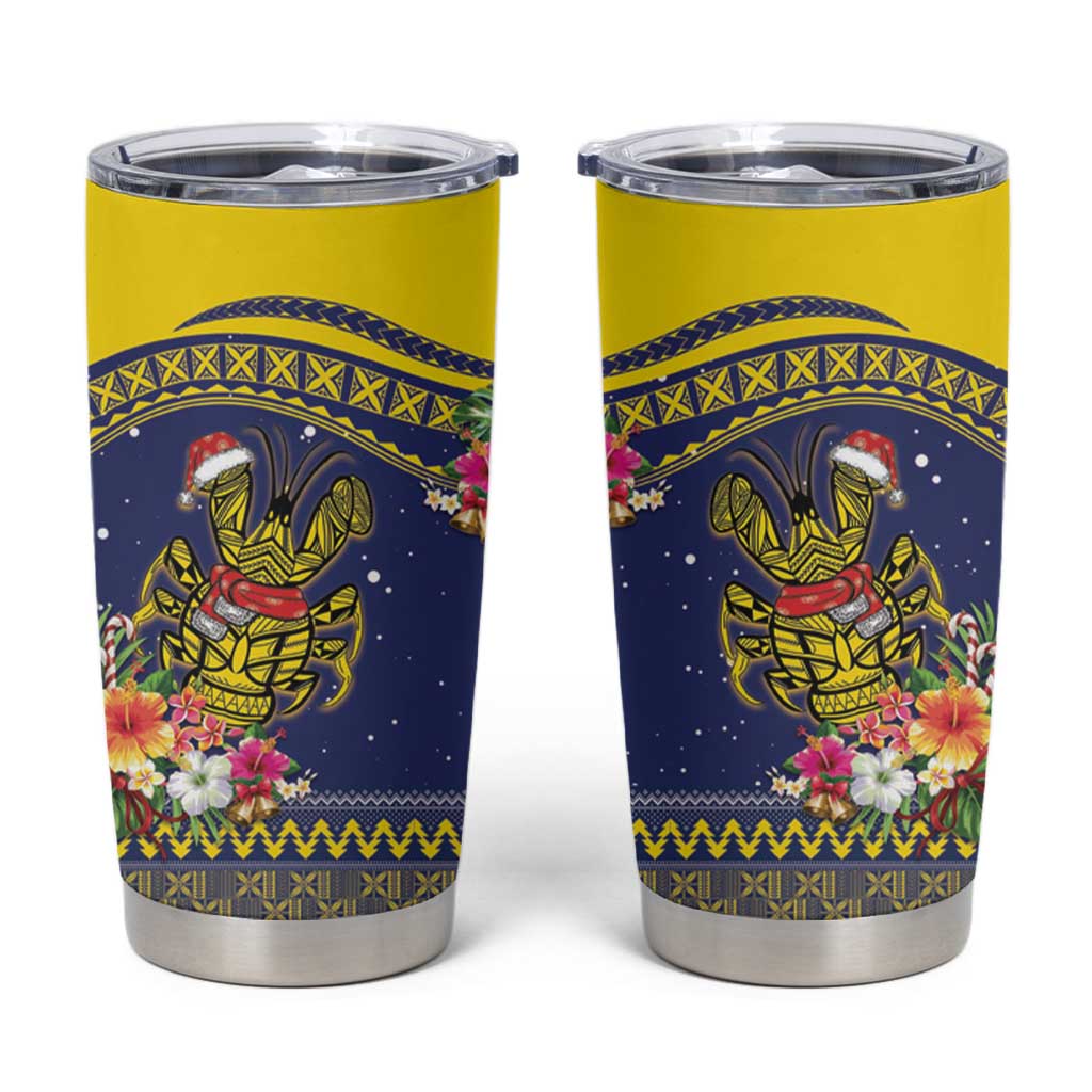 Monuina e Kilisimasi Niue Christmas Tumbler Cup Niuean Tribal Pattern LT9 Gold - Polynesian Pride